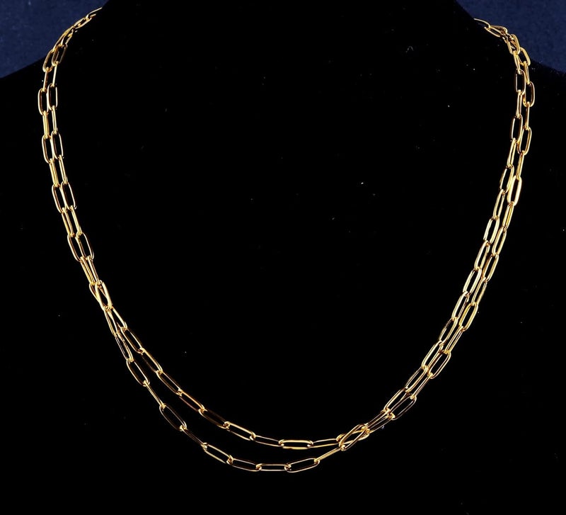 eswala Gold Paperclip Chain Necklace for Women 10pcs 18inch 3X9mm Gold Chains for jewelry Making Stainless Steel Filled 18K Gold Plated Chains Bulk Adjustable Link Chains - Image 5